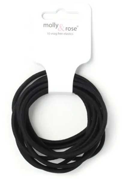 MOLLY & ROSE 6697 EXTRA LONG BLACK ELASTICS X 10