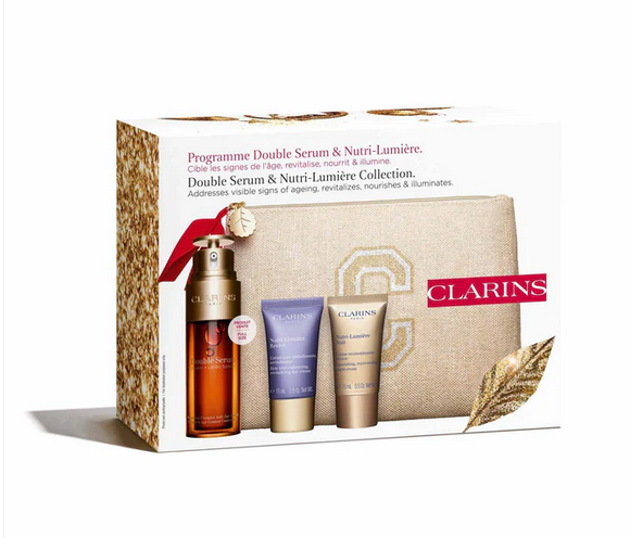 CLARINS DOUBLE SERUM & NUTRI LUMIERE GIFT SETS