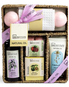 IDC INSTITUTE 44072 NATURAL OIL GIFT PACK IN BASKET X 7PCS