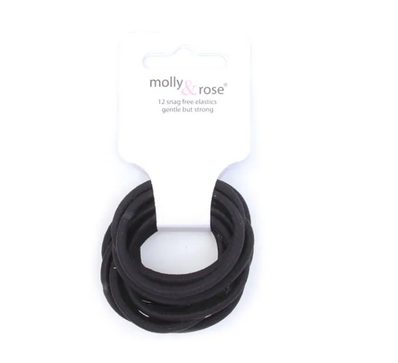 MOLLY & ROSE 6404 BLACK SNAG FREE ELASTICS X 12