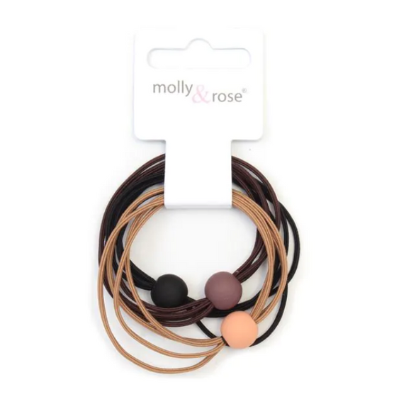 MOLLY & ROSE 9200 NATURAL TONES ELASTICS WITH BEADS X 3 PACK