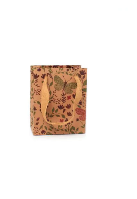 MOLLY & ROSE 1589 BUTTERFLY FLORAL KRAFT BAG SMALL