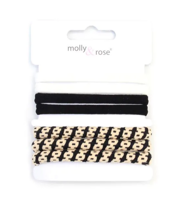 MOLLY & ROSE 9161 BLACK & WHITE ELASTICS