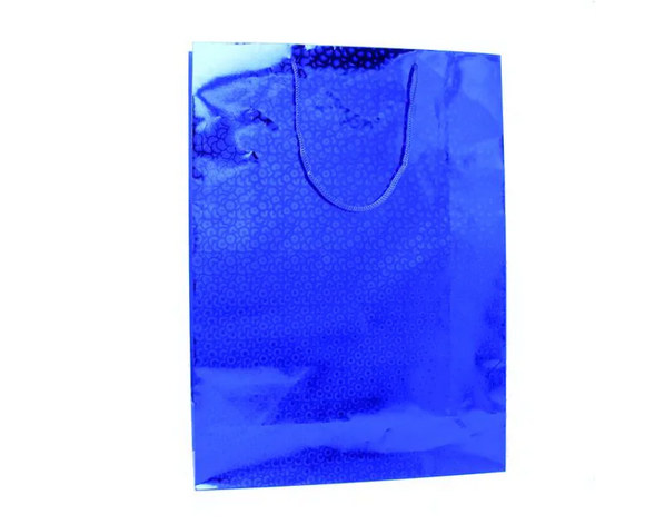 MOLLY & ROSE 1298 BLUE HOLOGRAPHIC FOIL GIFT BAG SMALL