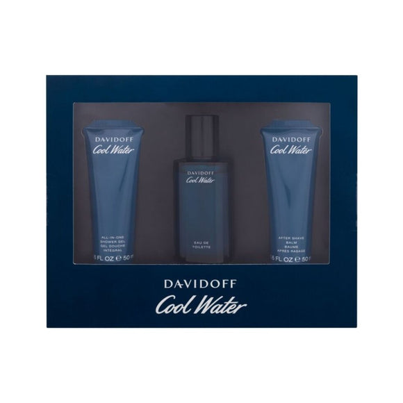 DAVIDOFF COOL WATER MAN EAU DE TOILET 40ML + AFTER SHAVE 50 ML + SHOWER GEL 50ML