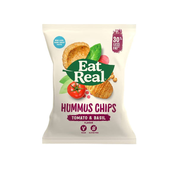 EAT REAL HUMMUS CHIPS TOMATO+BASIL FLAVOUR 20G