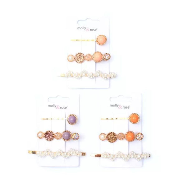 MOLLY & ROSE 8572 GOLD CLIPS X 3 PACK