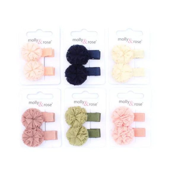 MOLLY & ROSE 8531 NET SMALL POMPOM CLIPS X 2 PACK