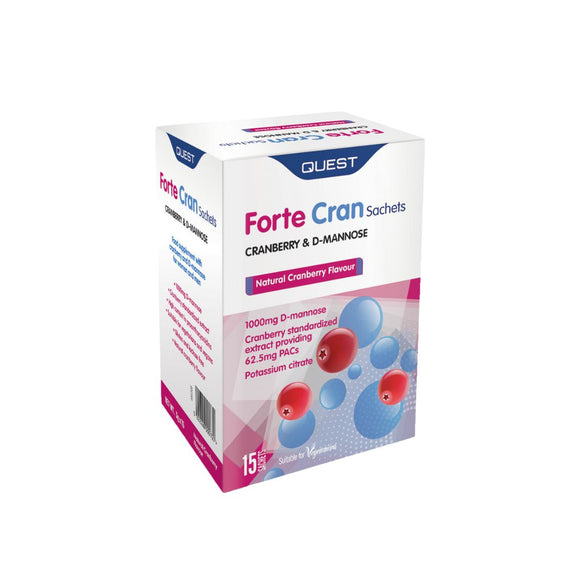 QUEST FORTE CRAN CANBERRY & D-MANNOSE  15 SACHETS