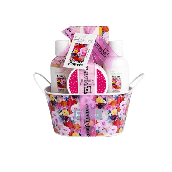 IDC INSTITUTE 44039 BEAUTY FLOWERS GIFT SET TIN X 4 PCS