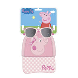 CERDA 9419 BASEBALL CAP & SUNGLASSES SET PEPPA PIG PINK