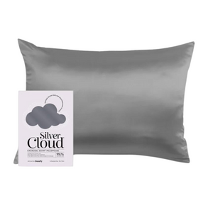 SNOOZY 3107 SILVER CLOUD CHARCOAL SATIN PILLOWCASE