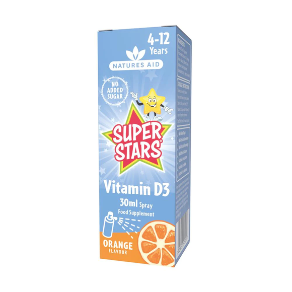 NATURES AID VITAMIN D3 SPRAY FOR KIDS 4-12YEARS 30ML ORANGE FLAVOUR