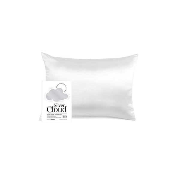 SNOOZY 3091 SILVER CLOUD SILVER SATIN PILLOWCASE