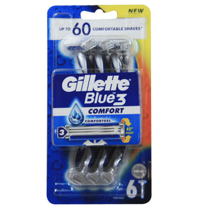 GILLETTE BLUE 3 COMFORT DISPOSABLE BLADES X 6