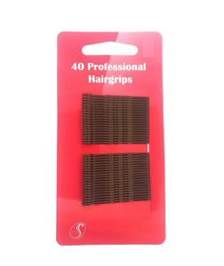 SERENADE 11023 SMALL HAIR GRIPS BROWN