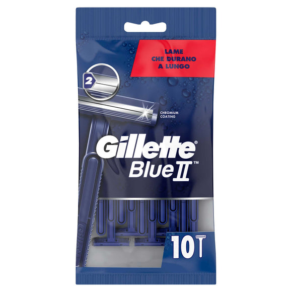 GILLETTE BLUE II DISPOSABLE RAZORS X 10