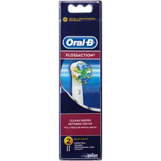 BRAUN ORAL B FLOSS ACTION REPLACEMENT HEAD X 2 PACK