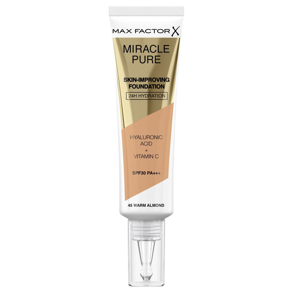 MAX FACTOR MIRACLE PURE FOUNDATION 045 WARM ALMOND