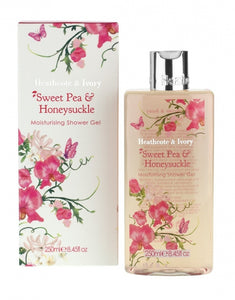 HEATHCOTE & IVORY SWEET PEA MOISTURISING SHOWER GEL 250ML