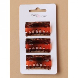 MOLLY & ROSE 4163 JAW CLIPS X 3 PACK BROWN