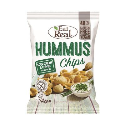 EAT REAL HUMMUS CHIPS SOUR CREAM & CHIVES FLAVOUR 45G