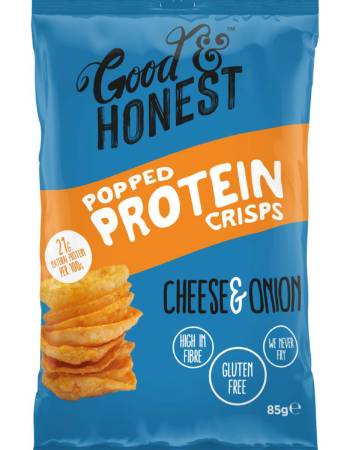 GOOD & HONEST POPPED PROTEIN CRISPS CHEESE & ONION 85G