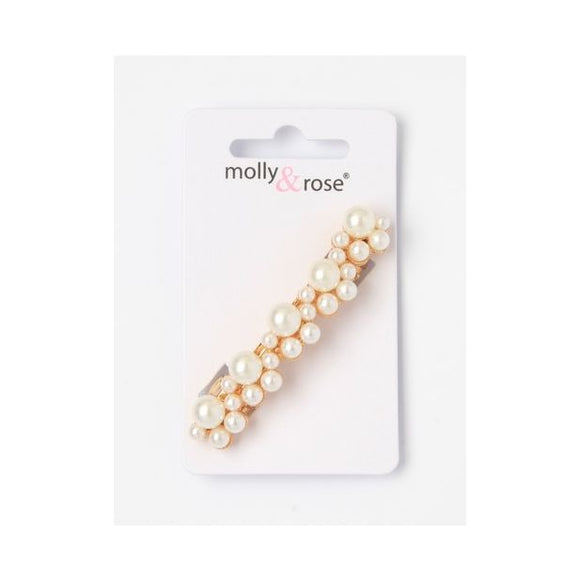 MOLLY & ROSE 7503 MIXED SIZED PEARLS BARRETTE