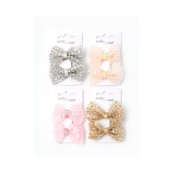 MOLLY & ROSE 7584 GLITTER BOW X 2 CLIPS