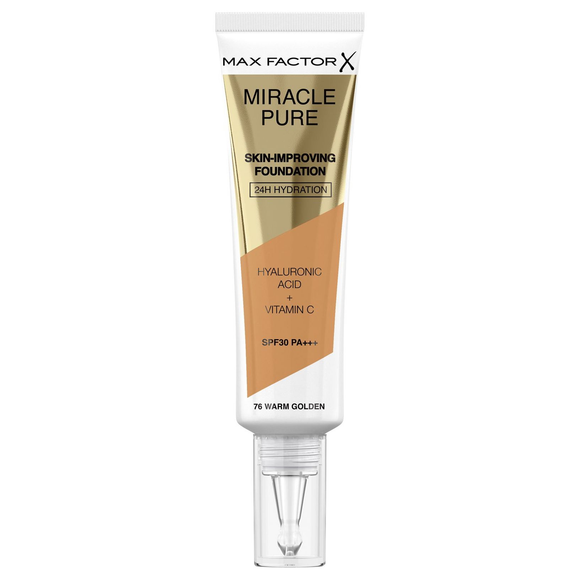 MAX FACTOR MIRACLE PURE FOUNDATION 076 WARM GOLDEN