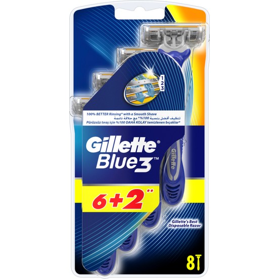GILETTE BLUE DISPOSIBLE RAZORS 6+2 FREE