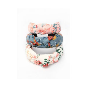 MOLLY & ROSE 8052 FLORAL FABRIC KNOTTED ALICE BAND
