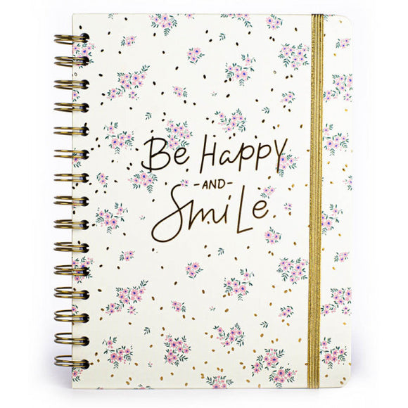 TRI-COASTAL 3072T-30649 BE HAPPY AND SMILE SPIRAL NOTEBOOK