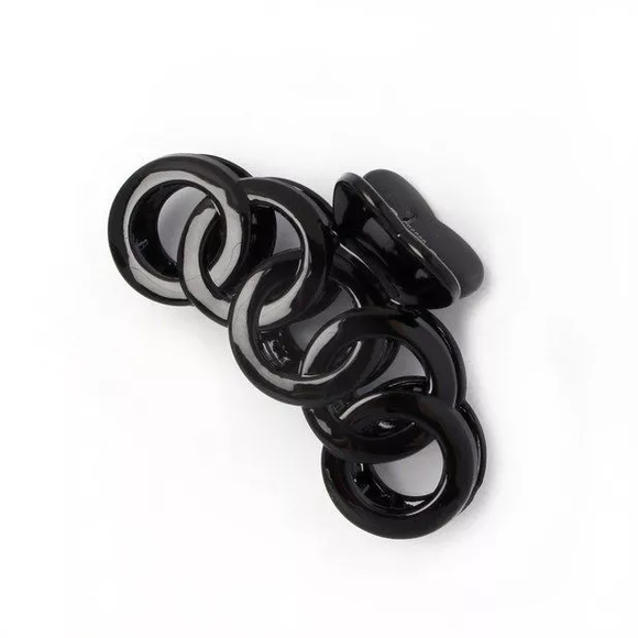 MOLLY & ROSE 8144 LINKED CIRCLE DESIGN BLACK JAW CLIP