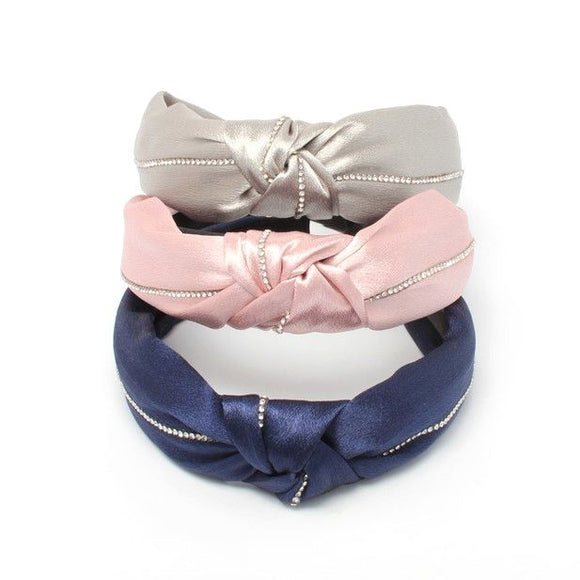 MOLLY & ROSE 8338 SATIN FABRIC KNOTTED ALICE BAND