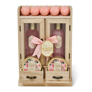 IDC INSTITUTE 98157 SCENTED GARDEN GIFT SET COUNTRY ROSE WOODEN CABINET