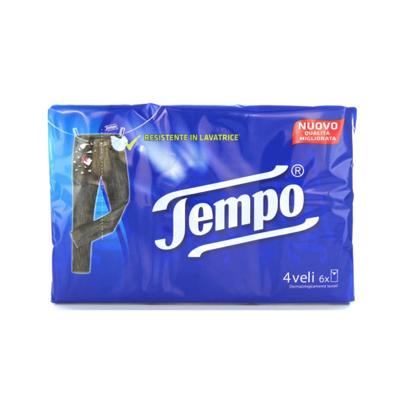 TEMPO HANKY CLASSIC POCKET TISSUE X 6 PACK
