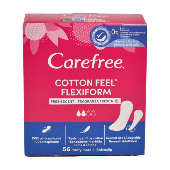 CAREFREE COTTON FEEL FLEXIFROM PANTY LINERS X 56