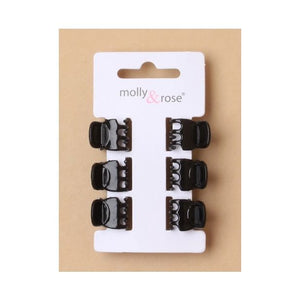 MOLLY & ROSE 9242 JAW CLIPS SMALL BLACK X 6 PCS