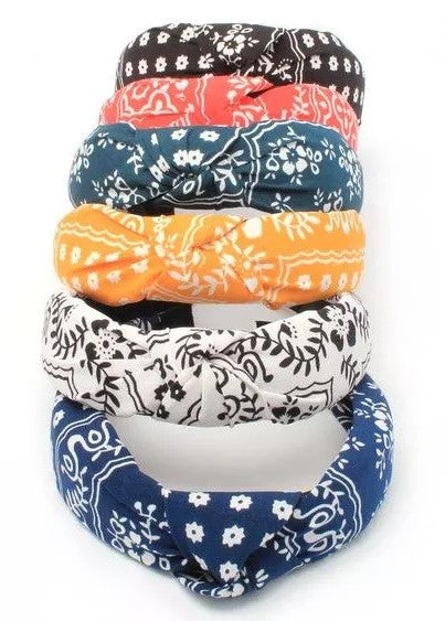 MOLLY & ROSE 8352 FLORAL PRINT KNOTTED ALICE BAND