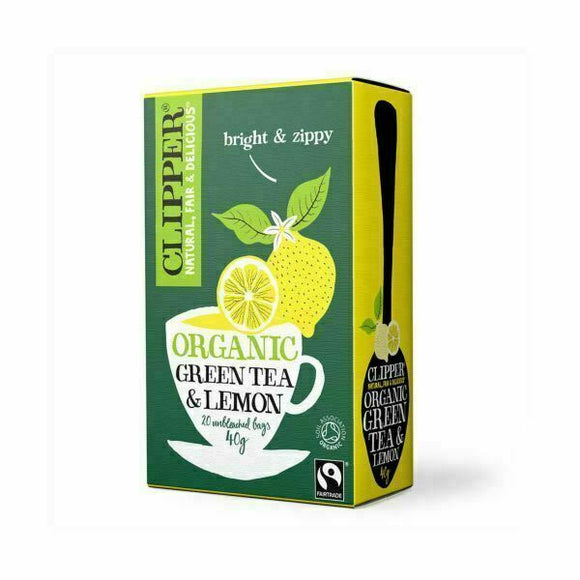 CLIPPER ORGANIC GREEN TEA & LEMON X 20 BAGS