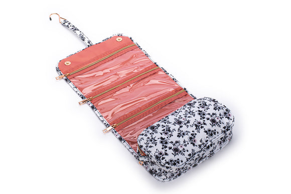 POSH + POP CO50305N-A849Y FLORAL HANGING COSMETIC BAG
