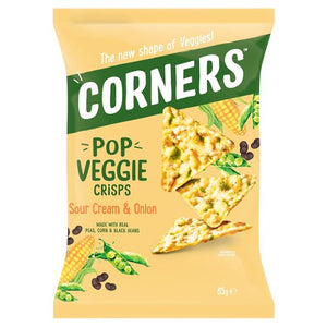 CORNERS POP VEGGIE CRISPS SOUR CREAM & ONION 85G