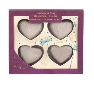 HEATHCOTE & IVORY DANDELION DREAMS FRAGRANCED CERAMIC HEARTS 50