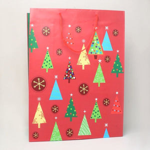 MOLLY & ROSE 0950 CHRISTMAS TREES RED GIFT BAG EXTRA LARGE