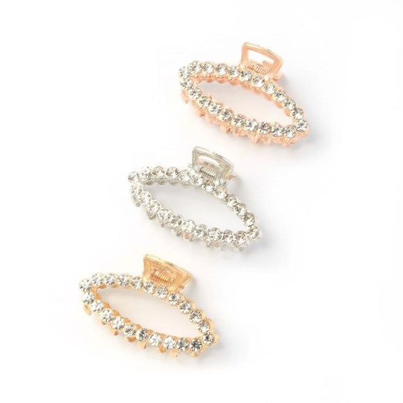 MOLLY & ROSE 8118 CRYSTAL STONE GOLD METAL JAW CLIP