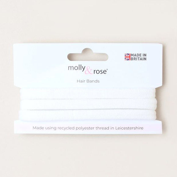 MOLLY & ROSE 8416 RECYCLED POLYESTER WHITE ELASTICS X 3