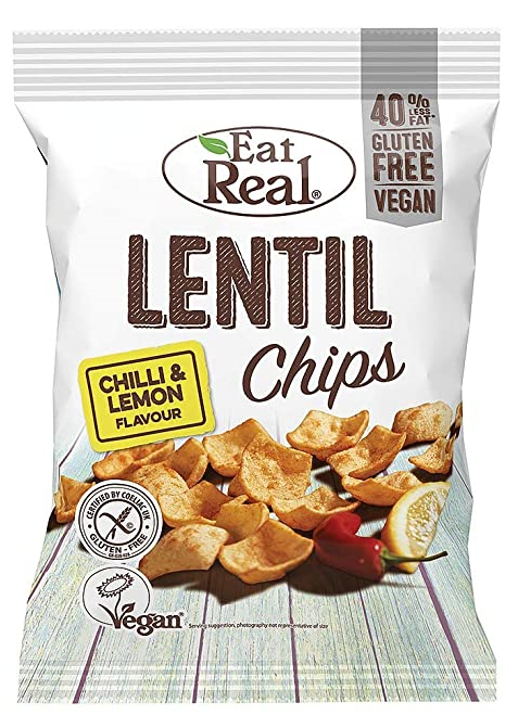 EAT REAL LENTIL CHIPS CHILLI & LEMON 113G