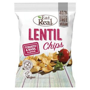 EAT REAL LENTIL CHIPS TOMATO BASIL