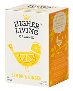 HIGHER LIVING ORGANIC LEMON & GINGER TEA